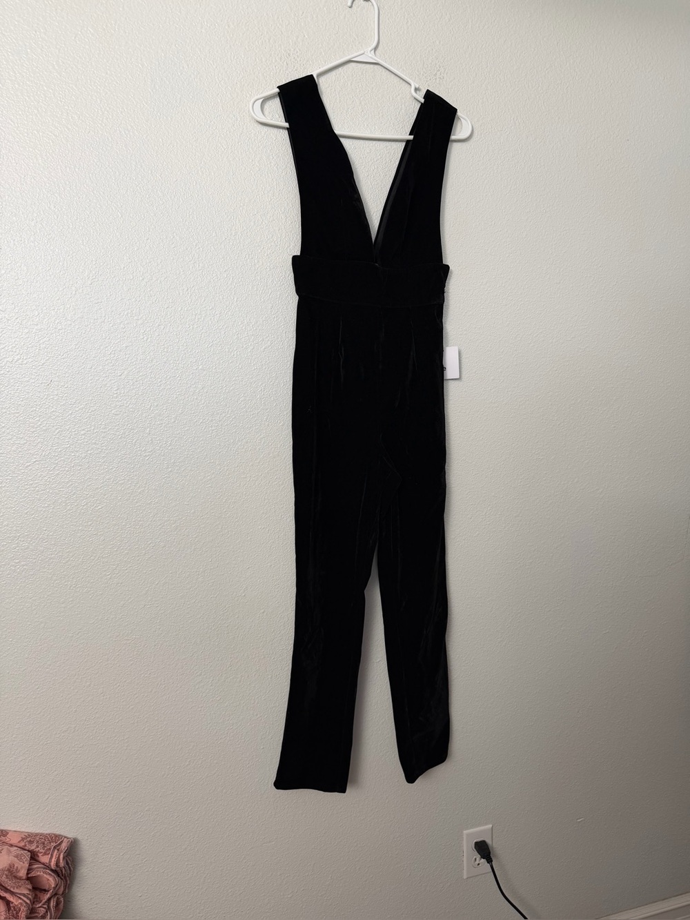 by the way. Black Velvet Deep V Jumpsuit SZ XS